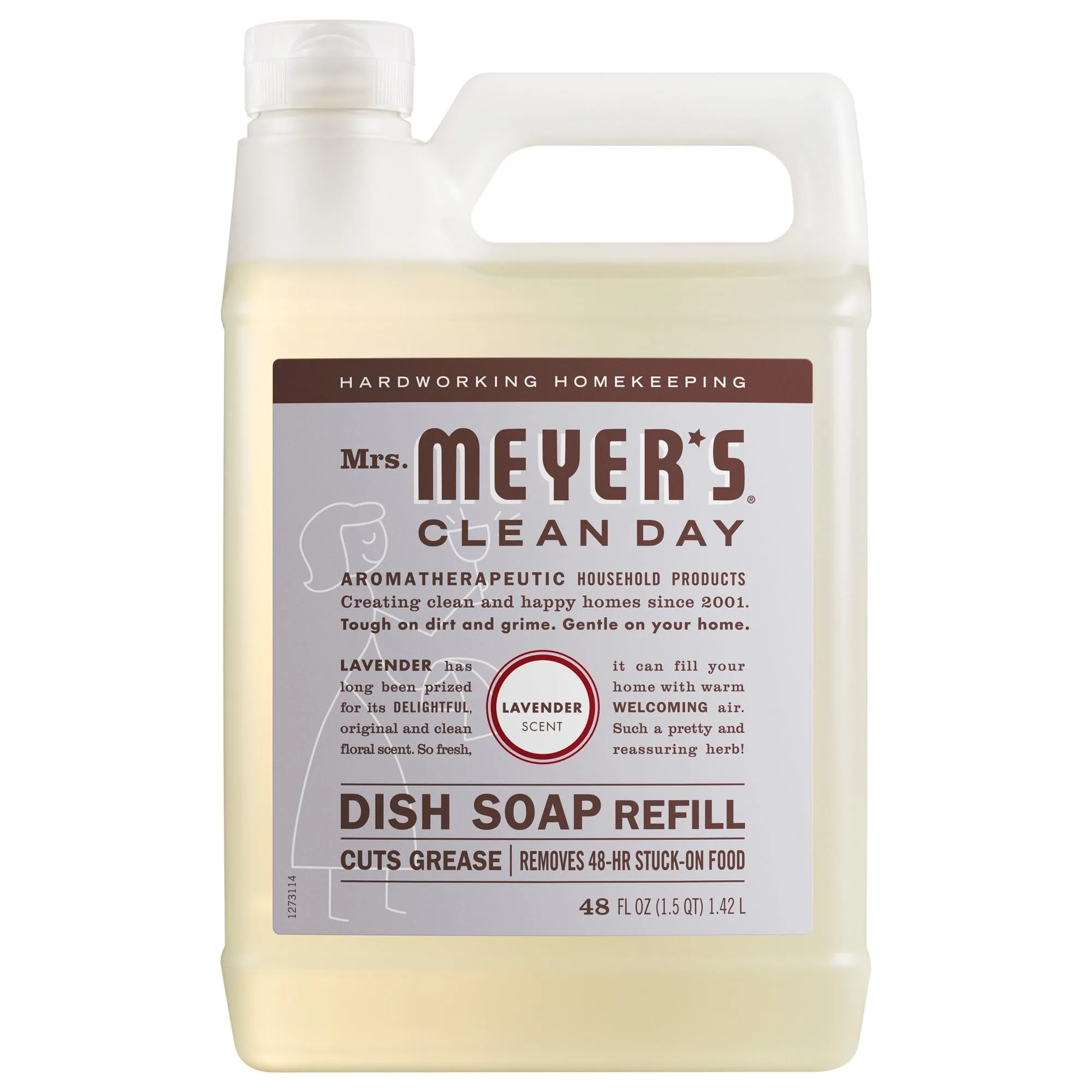 Mrs. Meyer's Clean Day Liquid Dish Soap Refill Lavender 48 fl oz | Biodegradable Formula - main product image