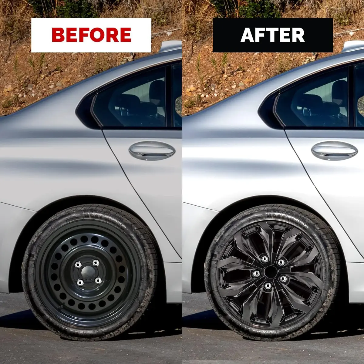 Pilot 17 Inch Hubcaps Set of 4 | Durable Steel Wheel Covers for Most Vehicles - view 2