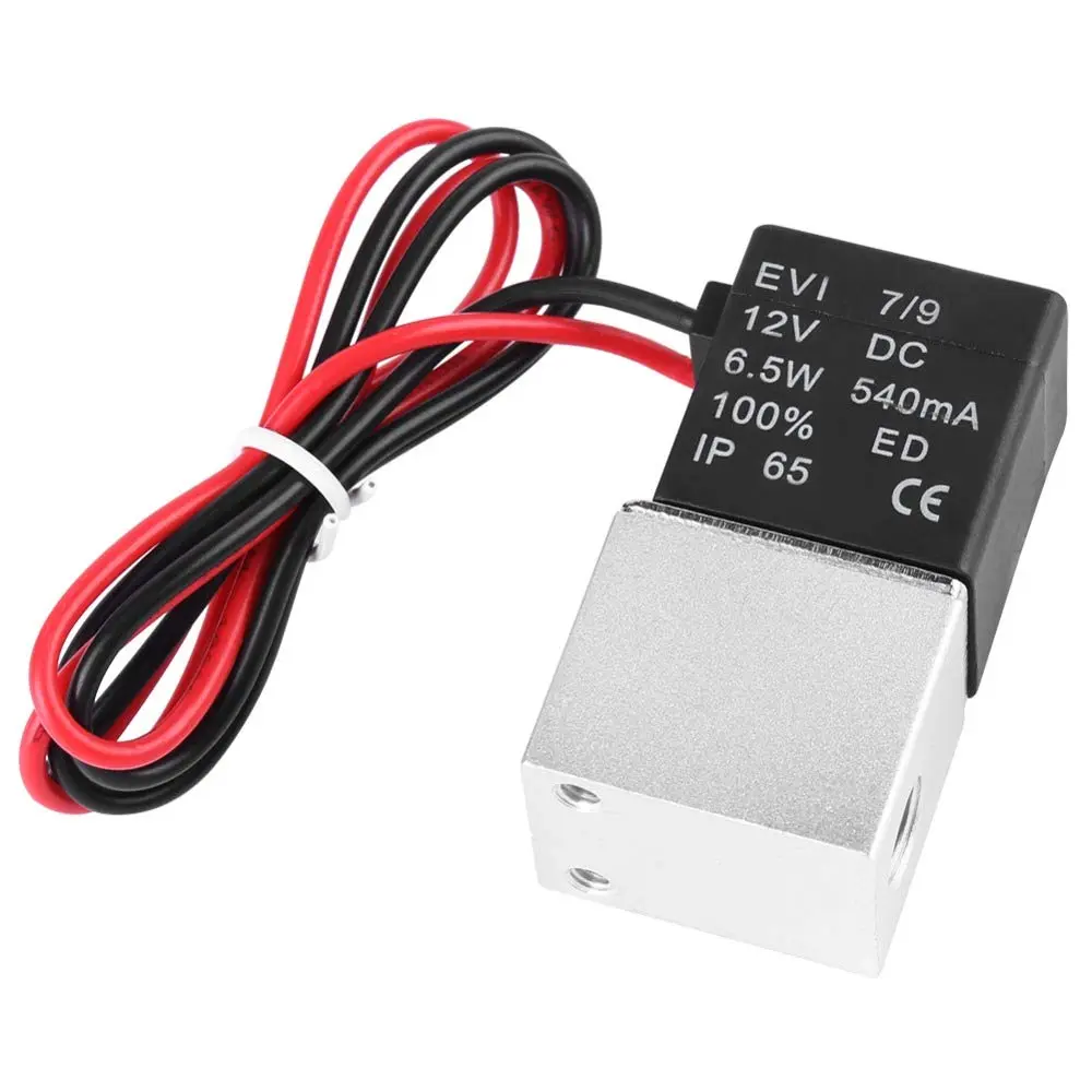 beduan 2 Way Normally Closed DC 12V Electric Solenoid Air Valve 1/8" NPT | Anodized Aluminum Body, 0.23Cv Flow - view 2