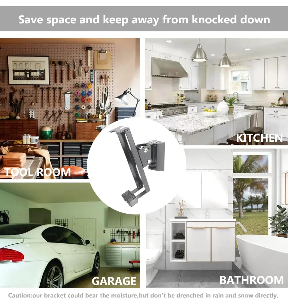 EMAQUIN Wall Mounts Brackets Pair Set for SONOS ONE/PLAY 1 | Swivel & Tilt, Black - view 7