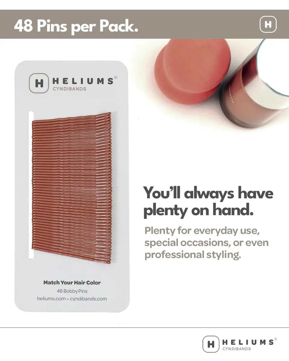 Heliums Bobby Pins - Light Ash Blonde - 2 Inch Wavy Hair Pins, Matte Metallic Color Blends with Light Ash Blonde Hair, 48 Count - view 5