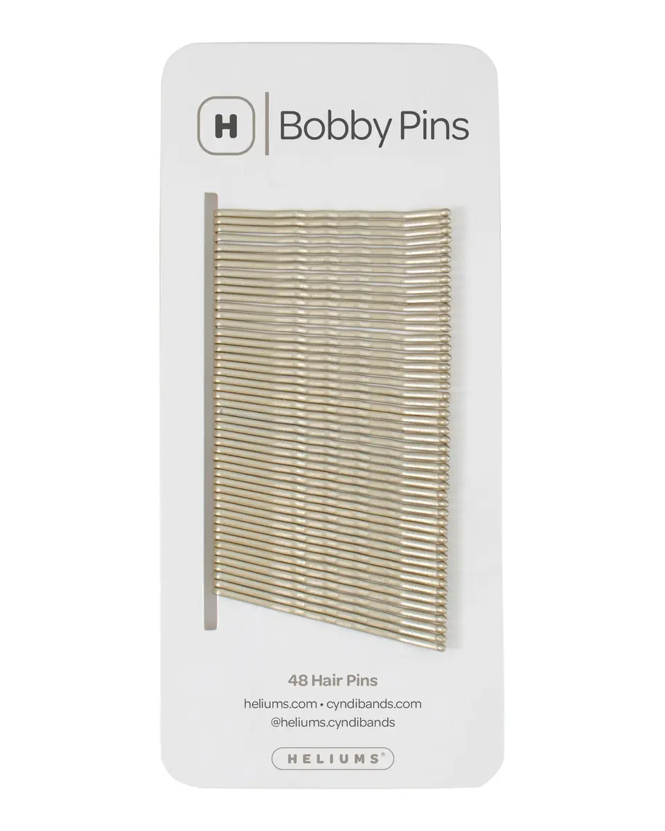 Heliums Bobby Pins - Light Ash Blonde - 2 Inch Wavy Hair Pins, Matte Metallic Color Blends with Light Ash Blonde Hair, 48 Count - main product image