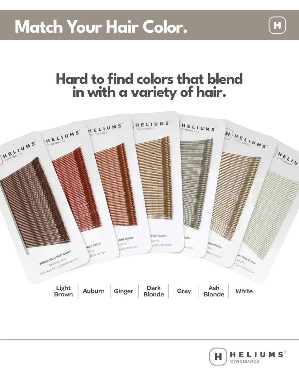 Heliums Bobby Pins - Light Ash Blonde - 2 Inch Wavy Hair Pins, Matte Metallic Color Blends with Light Ash Blonde Hair, 48 Count - view 3