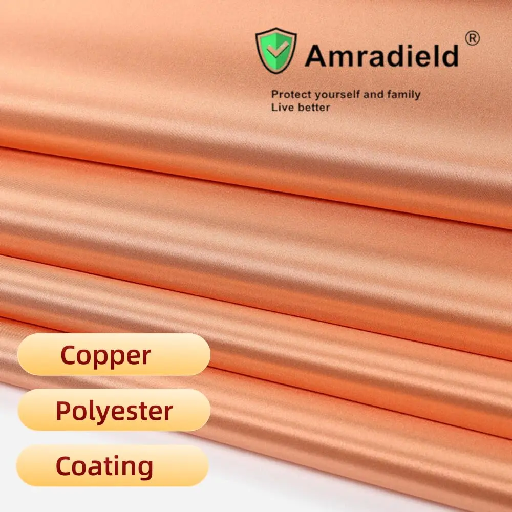 Amradield Copper Fabric Blocking RFID/EMF/EMI Conductive Fabric 197"x43" Golden - view 9