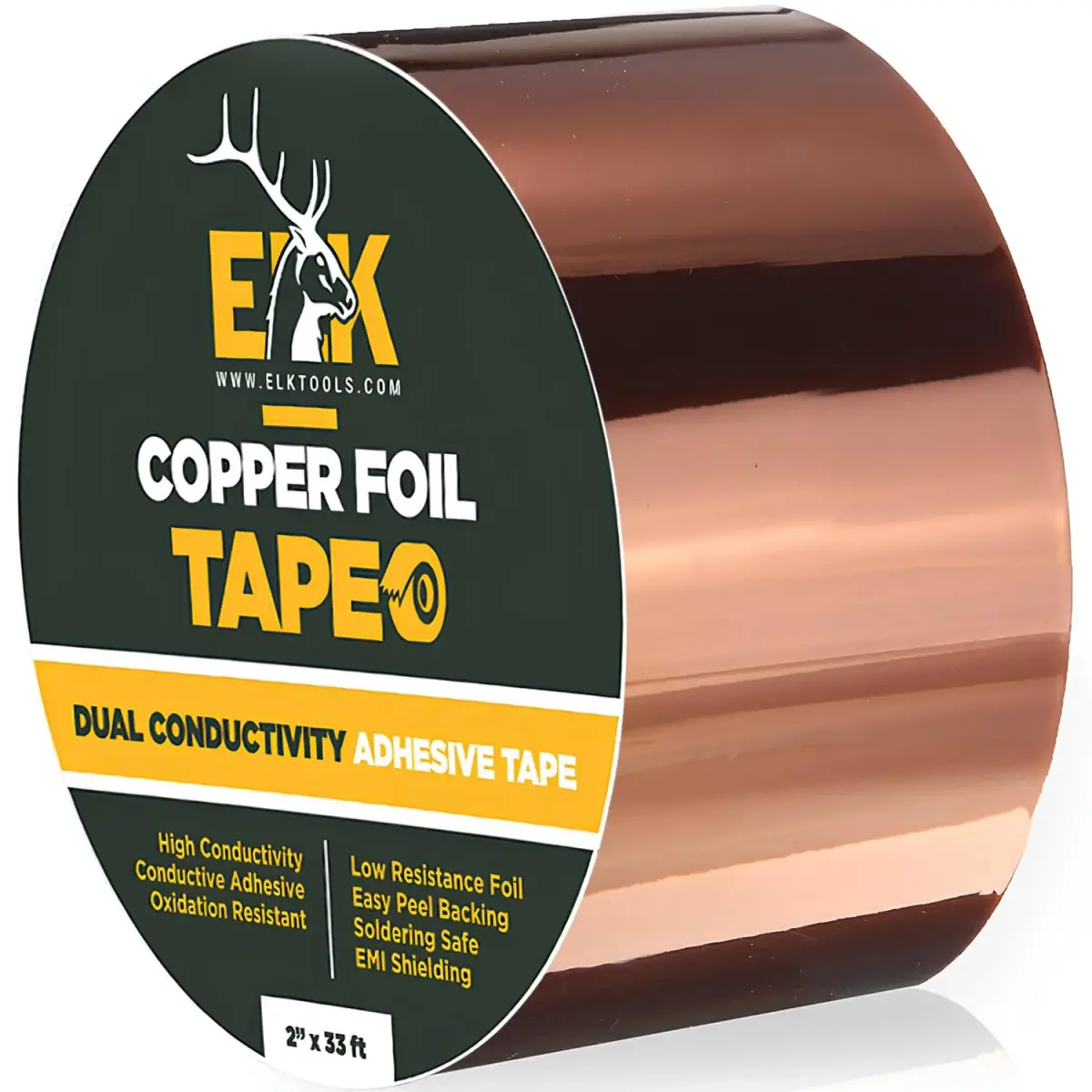 ELK Copper Foil Tape 2 Inches x 33 Feet (60.96 cm x 10.06 m) | Conductive Adhesive for Electronics and Crafts - view 9
