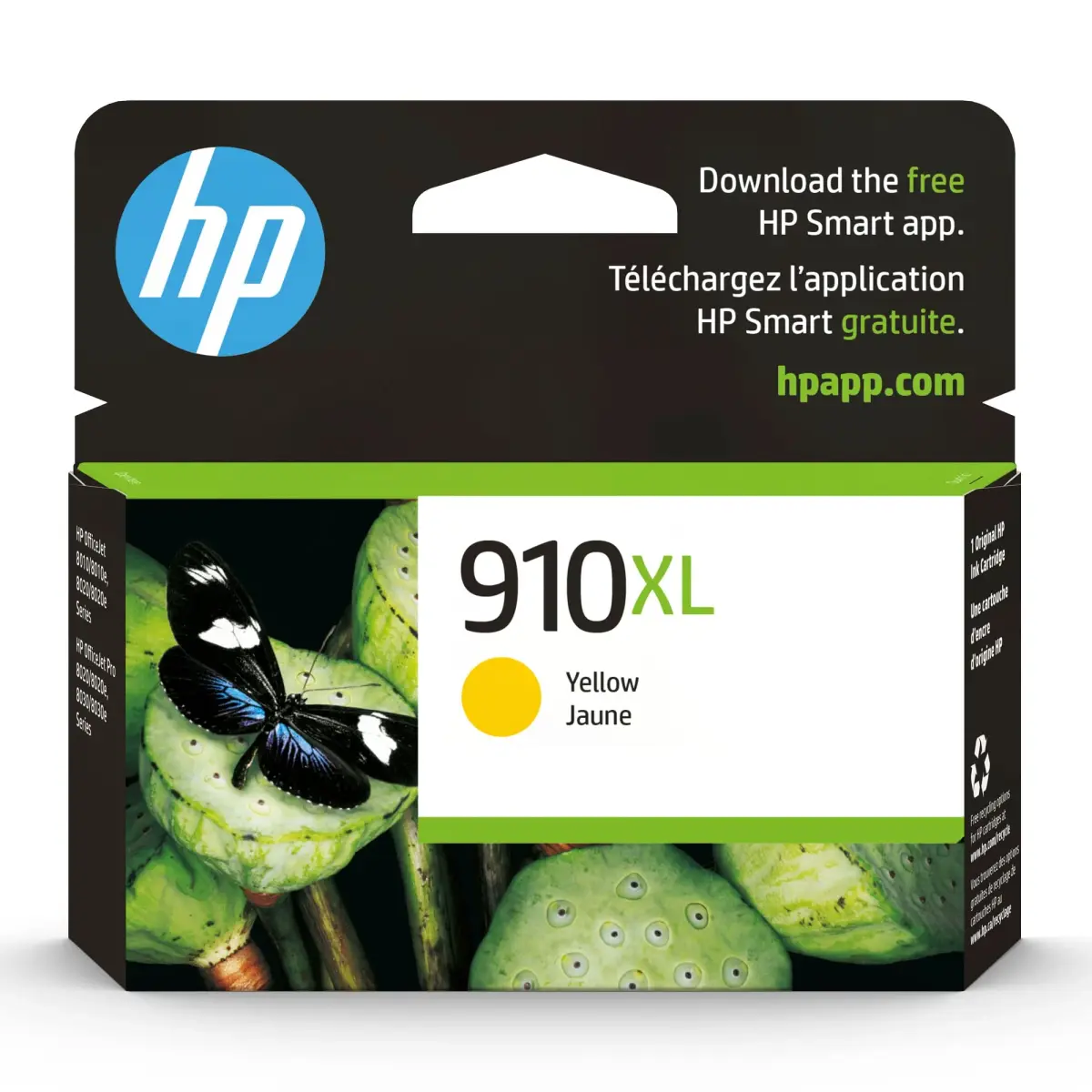 HP 910XL Yellow High-Yield Ink Cartridge | 825 Pages | Genuine USA Import - main product image