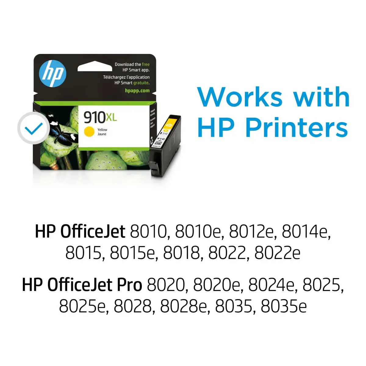 HP 910XL Yellow High-Yield Ink Cartridge | 825 Pages | Genuine USA Import - view 2