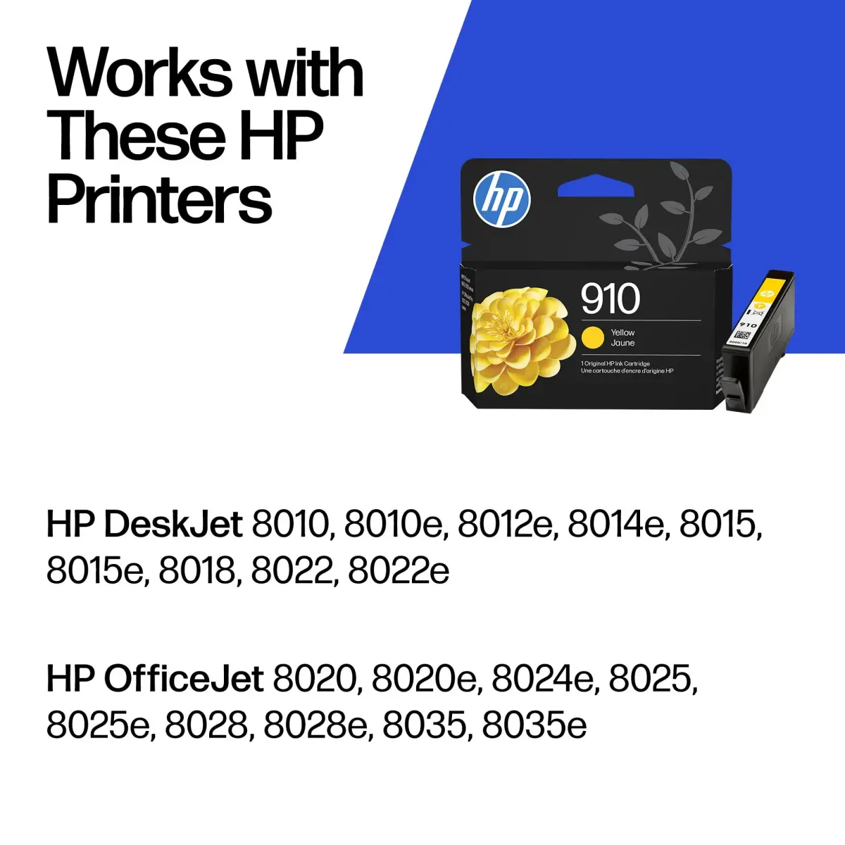 HP 910 Yellow Ink Cartridge (1 Pack) | Fade-Resistant Documents & Brilliant Images - view 2