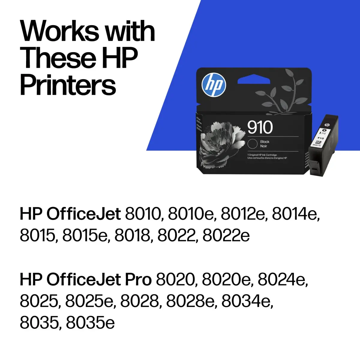 HP 910 Black Ink Cartridge | 300 Pages Yield | Genuine HP Ink - view 2