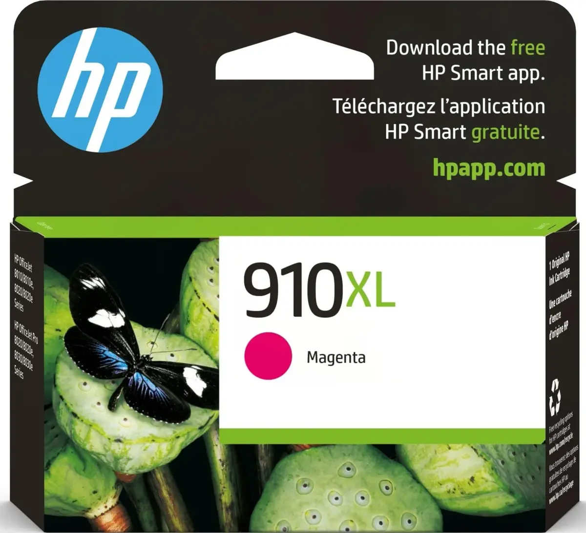 HP 910XL Magenta High-Yield Ink Cartridge | 825 Pages | Works with OfficeJet 8010, 8020 Series - main product image
