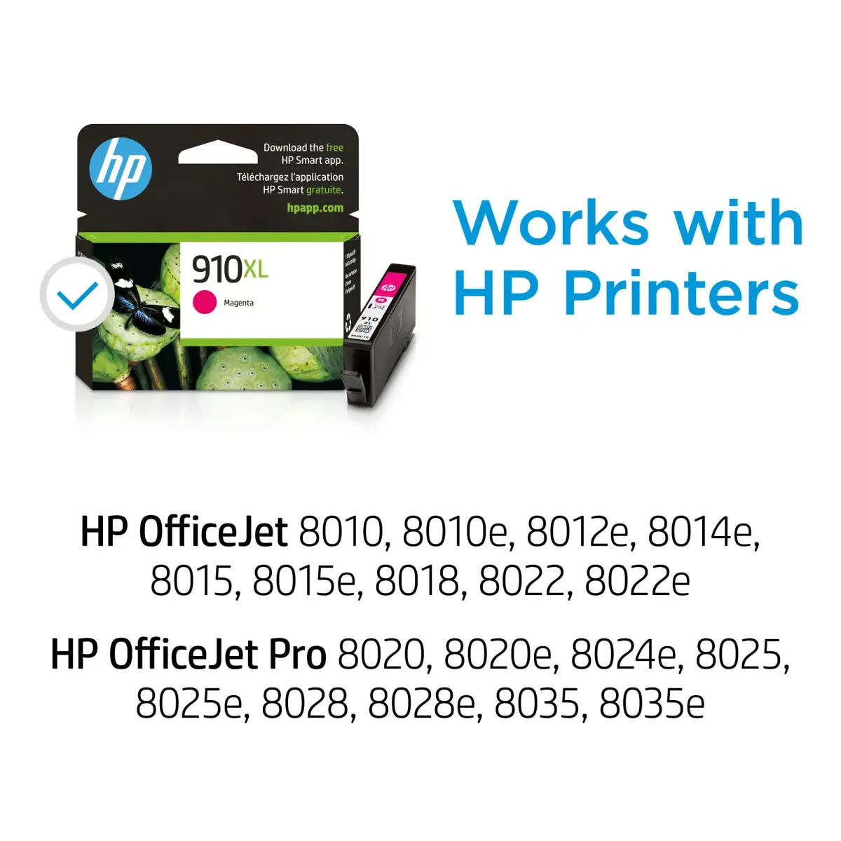 HP 910XL Magenta High-Yield Ink Cartridge | 825 Pages | Works with OfficeJet 8010, 8020 Series - view 2