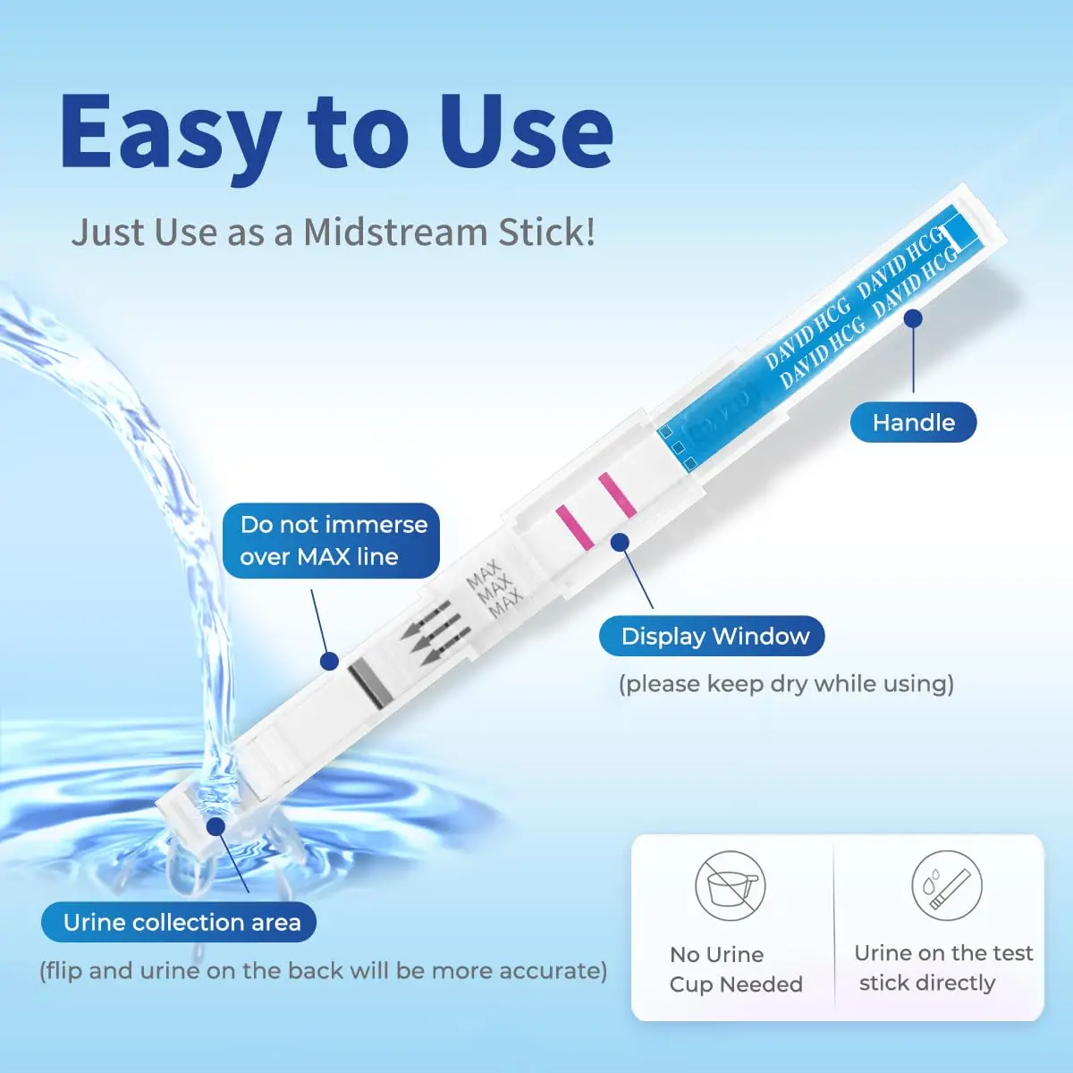 DAVID Home Pregnancy Test Kit, 6 Tests (3 Pens + 3 Crystal Sticks) | Early Detection & High Sensitivity - view 3