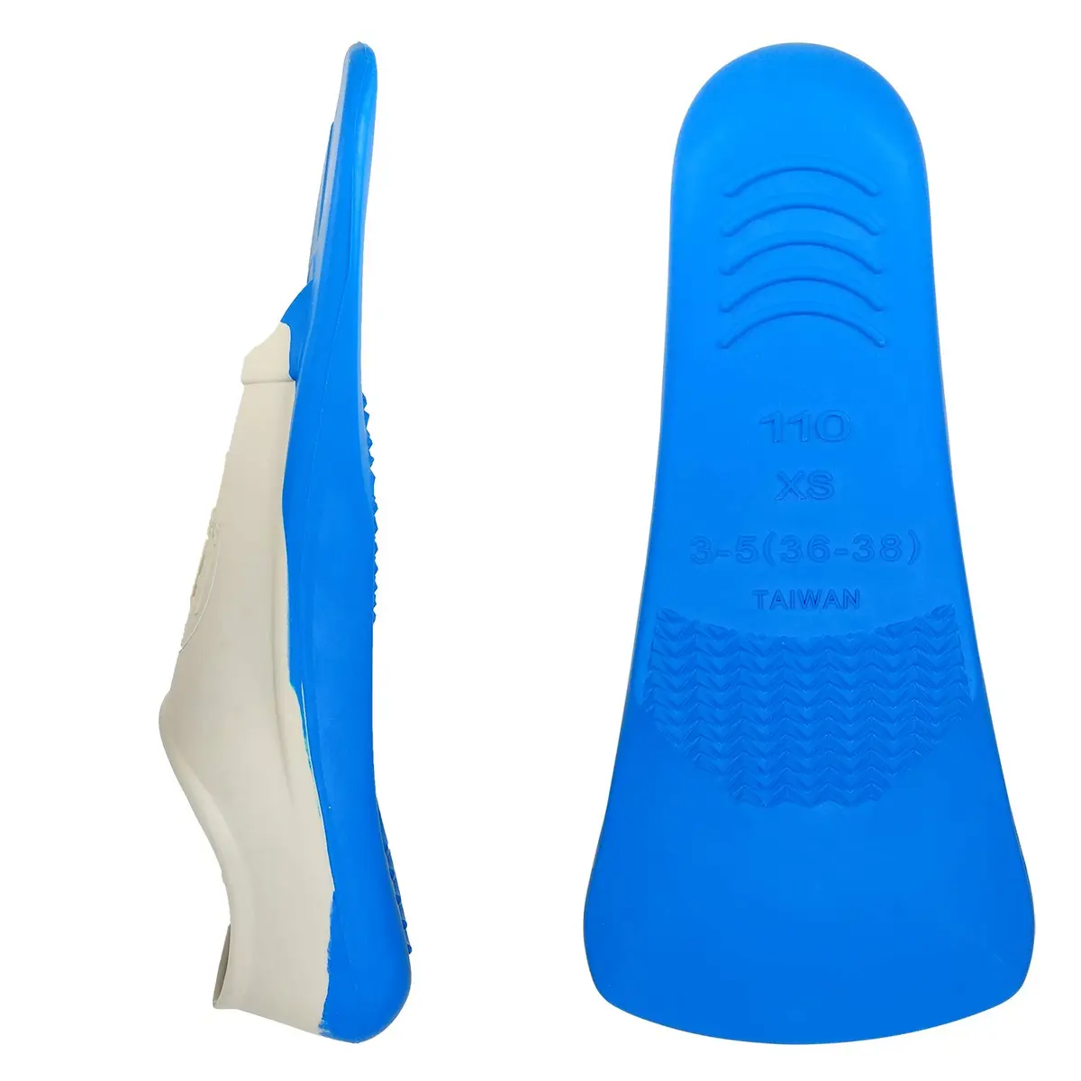 Flow Swim Gear Youth Rubber Short Blade Fins XS 3-5 (Blue) | Build Leg Strength & Endurance - view 3