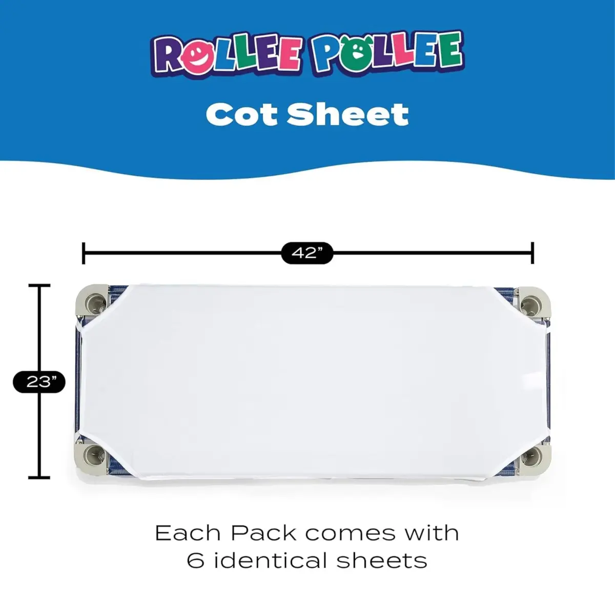 Rollee Pollee White Microfiber Cot Sheets 6-Pack | Soft & Durable Fitted Sheet for Daycare Naptime - view 3