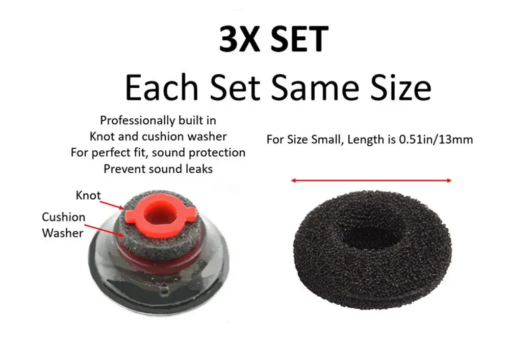 WirelessFinest 3X Comfort Eartips Small for Plantronics Voyager 5200 5220 5210 Headsets | All-Day Comfort Replacement - view 7