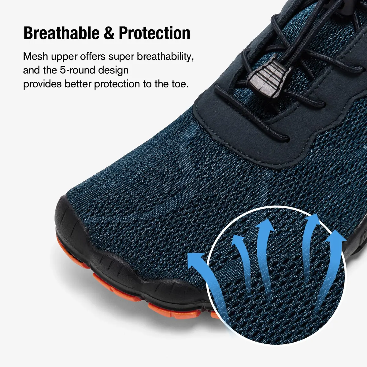 HIITAVE Men's Water Shoes Barefoot Aqua Socks | US Men's Size 10 (Navy) - view 2