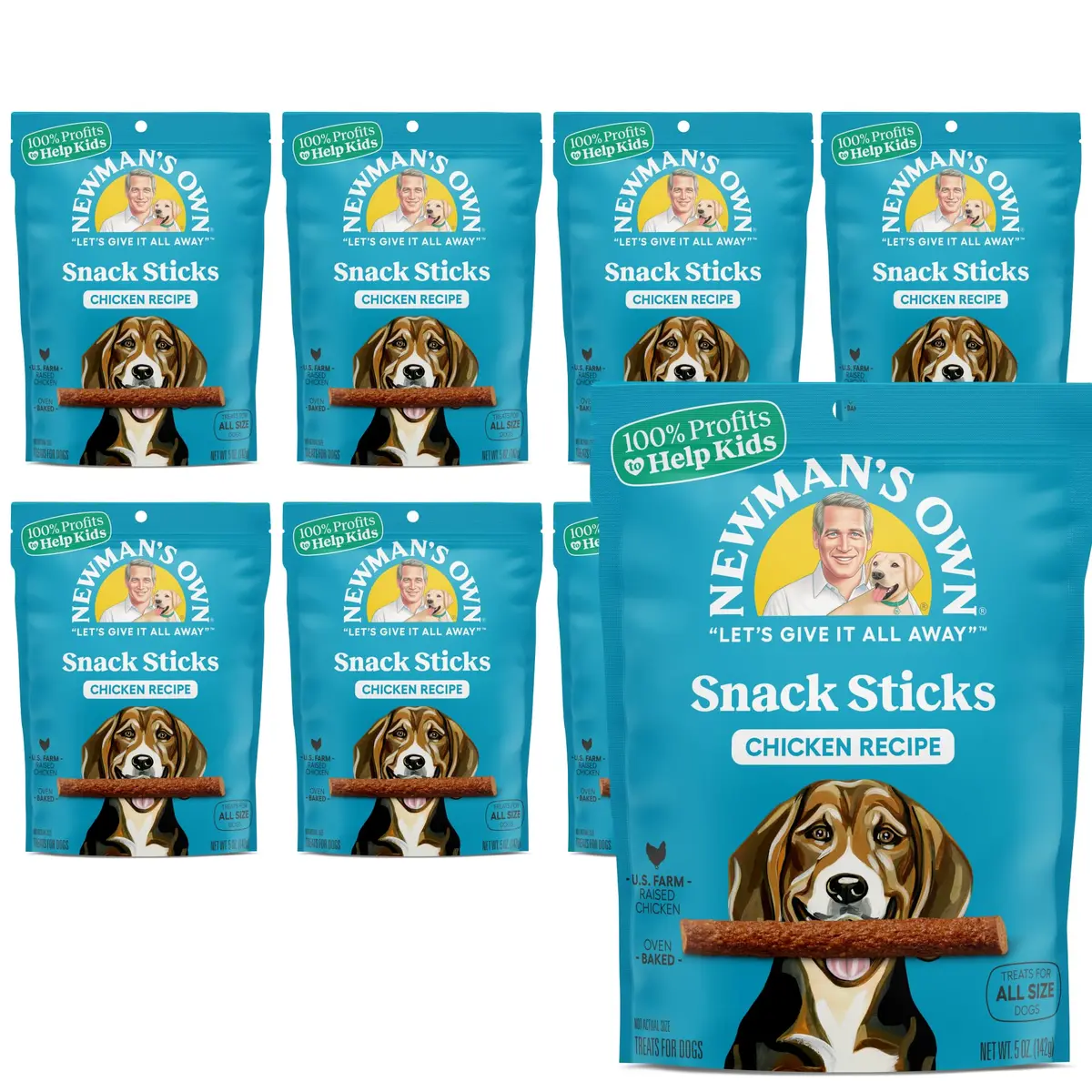 Newman's Own Snack Sticks - Dog Treats with US Farm-Raised Chicken 1 Count (Pack of 8) | Healthy Training & Reward - main product image