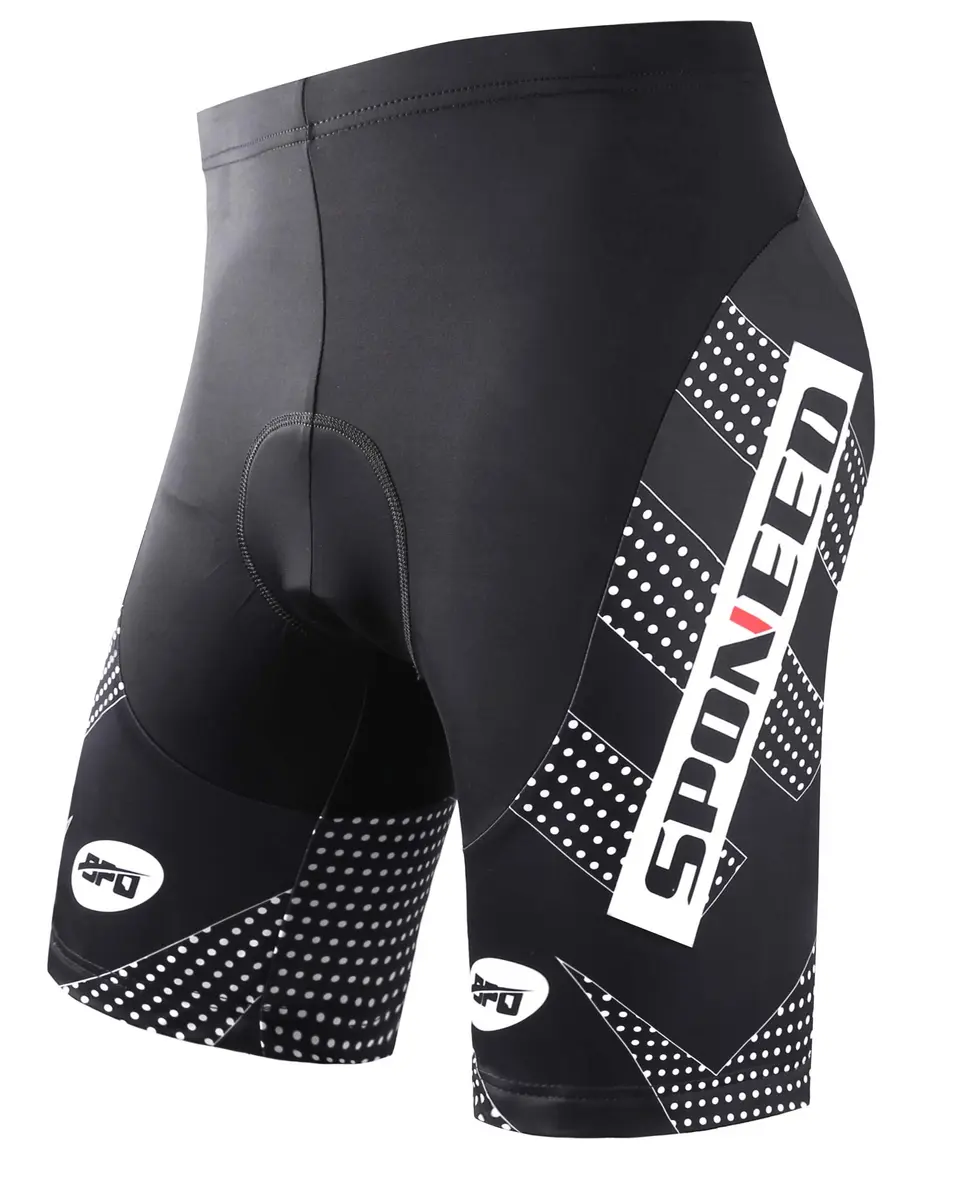 sponeed Cycling Shorts XL Black White | Breathable Padded Men’s Bike Bottoms - main product image
