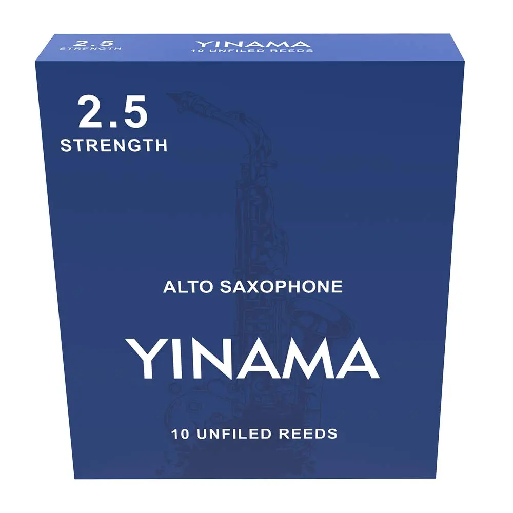 Yinama Alto Saxophone Reeds for Alto Sax Strength 2.5 | Flexible, Rich Tone, Box of 10 - main product image