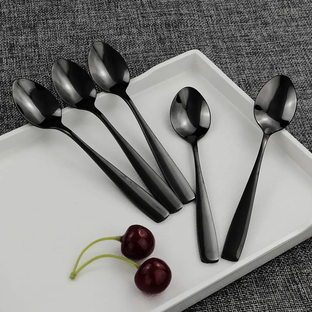 Teyyvn Stainless Steel Tea Spoons 16-Piece Black Small Spoon | Durable & Mirror Finish (14.94cm) - view 5