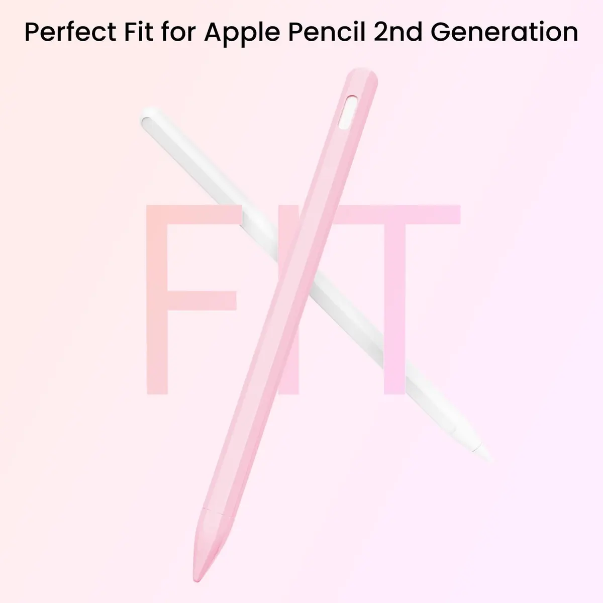 KELIFANG Silicone Case for Apple Pencil 2nd Gen & Pro 2024 | Pink Protective Sleeve & Tip Cap (70-120 chars) - view 5