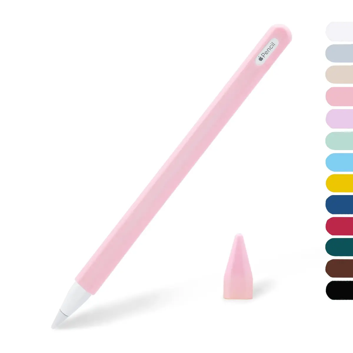 KELIFANG Silicone Case for Apple Pencil 2nd Gen & Pro 2024 | Pink Protective Sleeve & Tip Cap (70-120 chars) - view 7