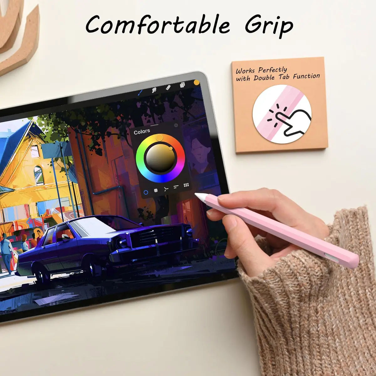 KELIFANG Silicone Case for Apple Pencil 2nd Gen & Pro 2024 | Pink Protective Sleeve & Tip Cap (70-120 chars) - view 4