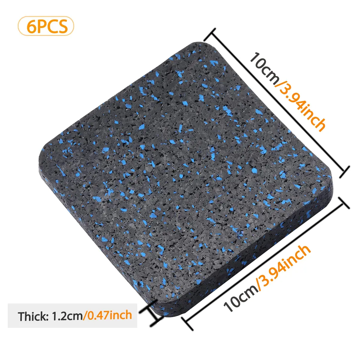 BestXD Rubber Treadmill Mat Pads 3.94 x 3.94 x 0.5 in (Pack of 4) | Protects Floors & Reduces Vibration - view 7