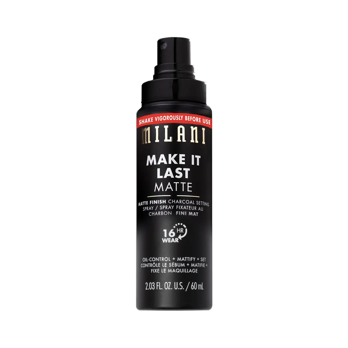Milani Make It Last Charcoal Matte Setting Spray 60ml (2 Fl Oz) | Oil Absorbing, Pore Minimizing, Up to 16Hr Wear - main product image
