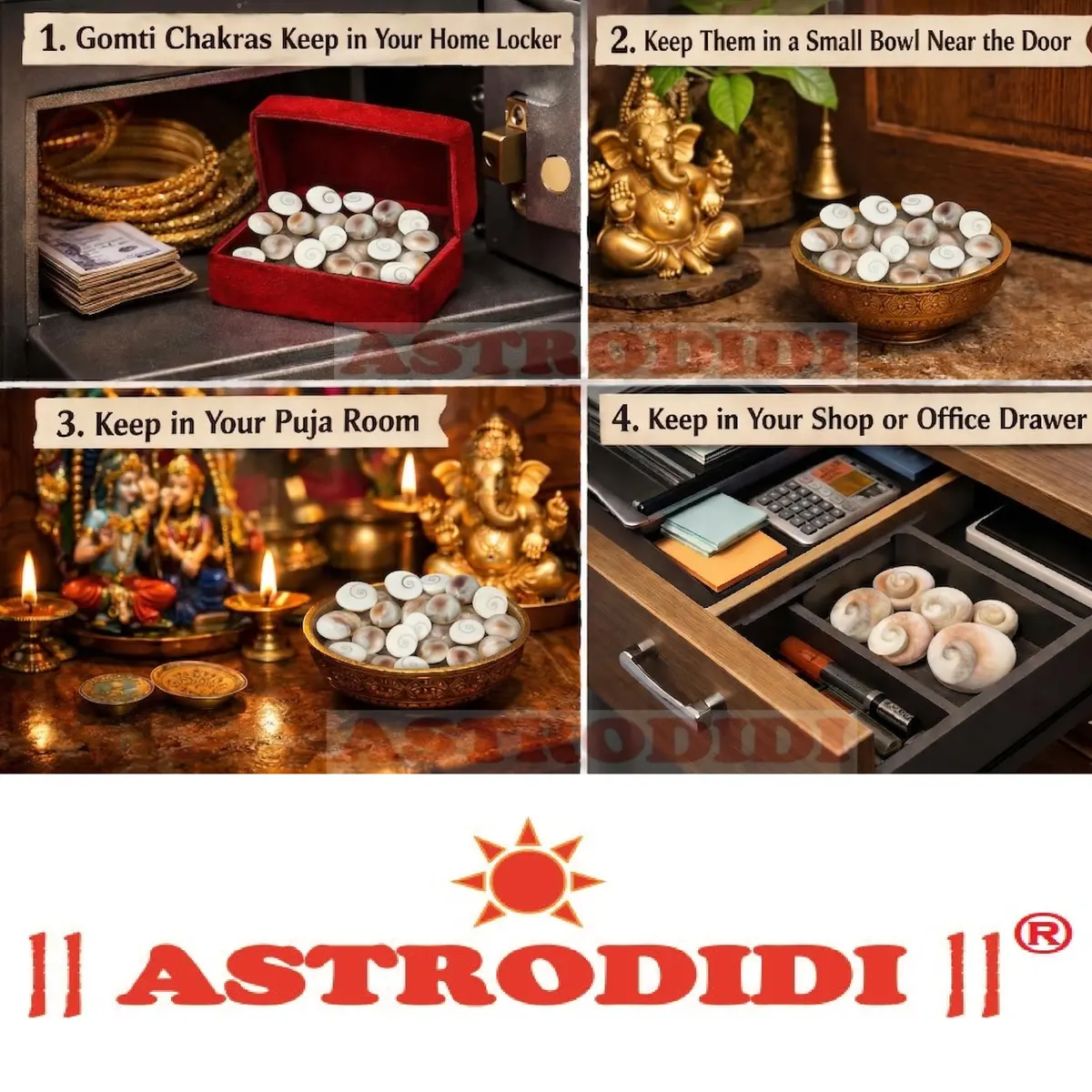 ASTRODIDI Rudraksha Gomti Chakra Tree with 45 Gomti Chakras & 9 Rudraksha Beads | Home & Office Decor - view 9