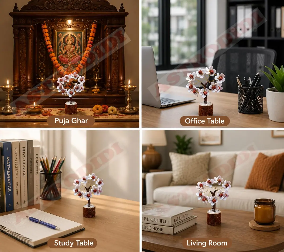 ASTRODIDI Rudraksha Gomti Chakra Tree with 45 Gomti Chakras & 9 Rudraksha Beads | Home & Office Decor - view 3