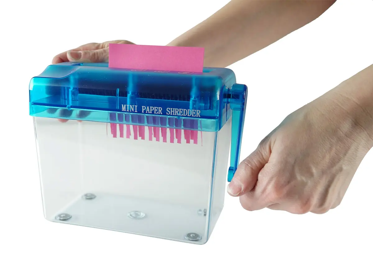 Home-X Hand Crank Paper Document Shredder | Portable Manual Office & Classroom Supplies - view 2