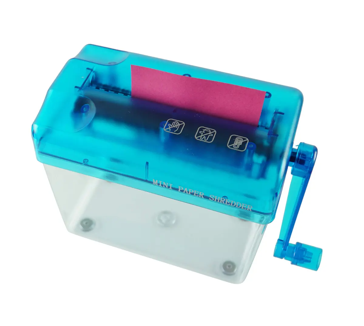 Home-X Hand Crank Paper Document Shredder | Portable Manual Office & Classroom Supplies - view 3