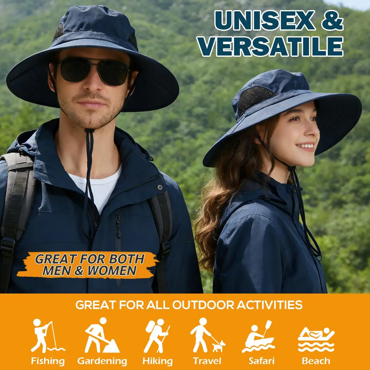 EINSKEY Wide Brim Sun Hat, UPF 50+ UV Protection Waterproof Packable Bucket Hat for Men & Women - view 2