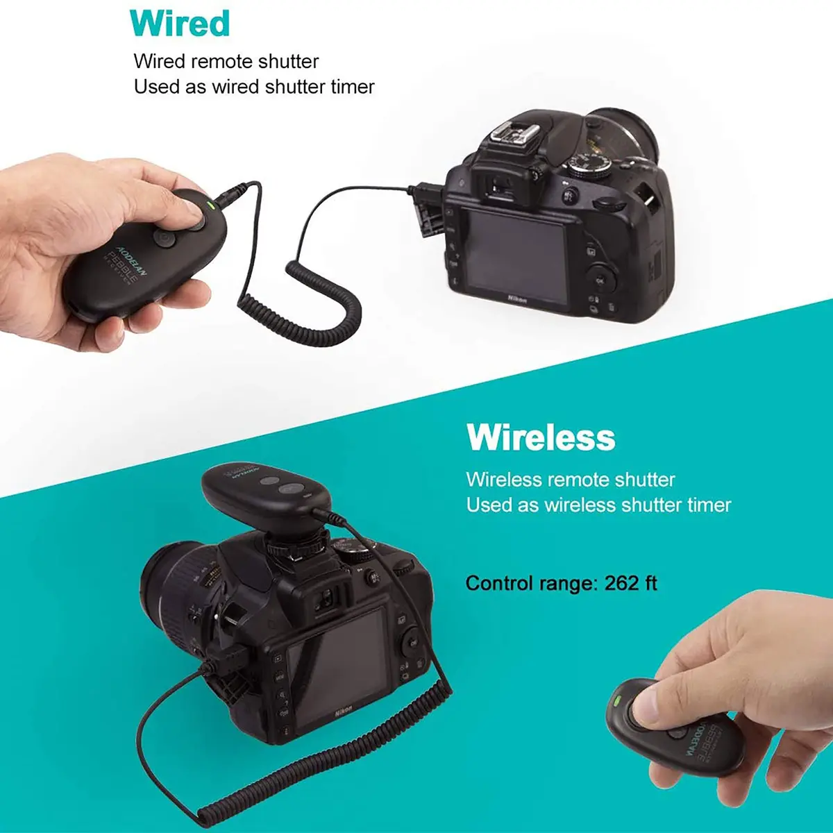 FCD TRUST Wireless Camera Remote Compatible with Nikon Z8 Z6 Z7 D5600 | Wireless & Wired, 80m Range - view 3