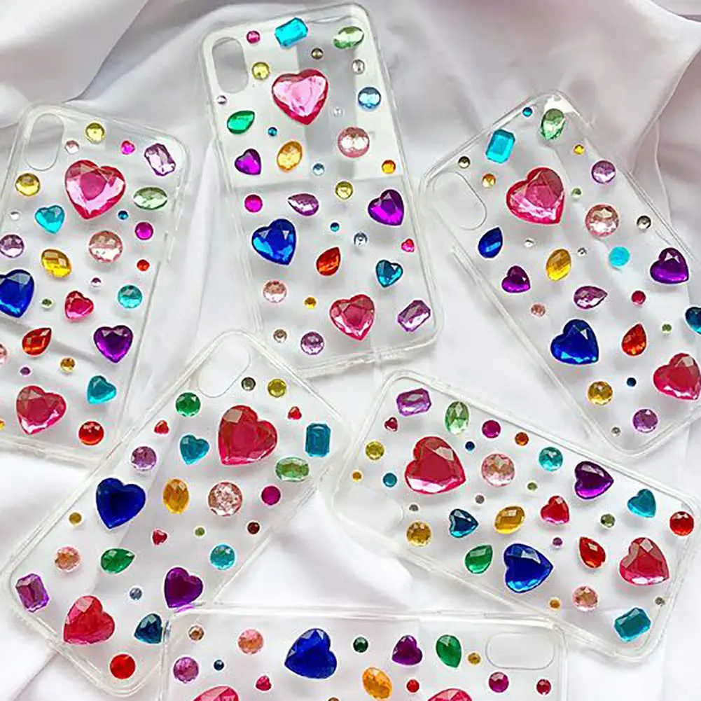 Elwish 365pcs Multicolored Jewel Stickers | Assorted Shapes & Sizes for Crafts - view 5
