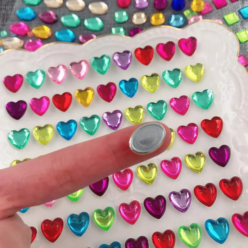 Elwish 365pcs Multicolored Jewel Stickers | Assorted Shapes & Sizes for Crafts - view 7