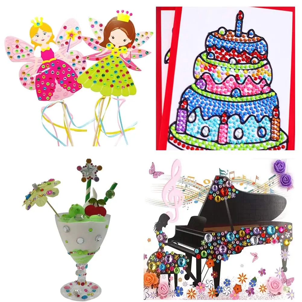 Elwish 365pcs Multicolored Jewel Stickers | Assorted Shapes & Sizes for Crafts - view 9
