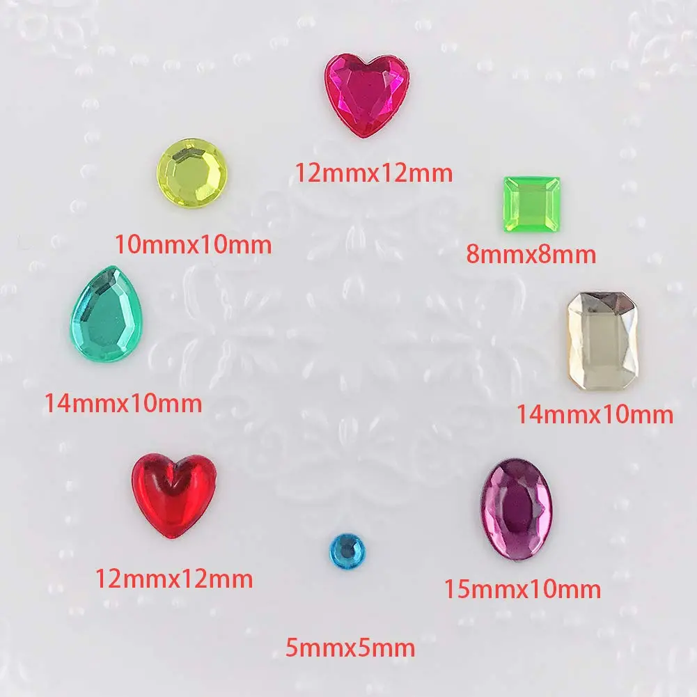 Elwish 365pcs Multicolored Jewel Stickers | Assorted Shapes & Sizes for Crafts - view 2