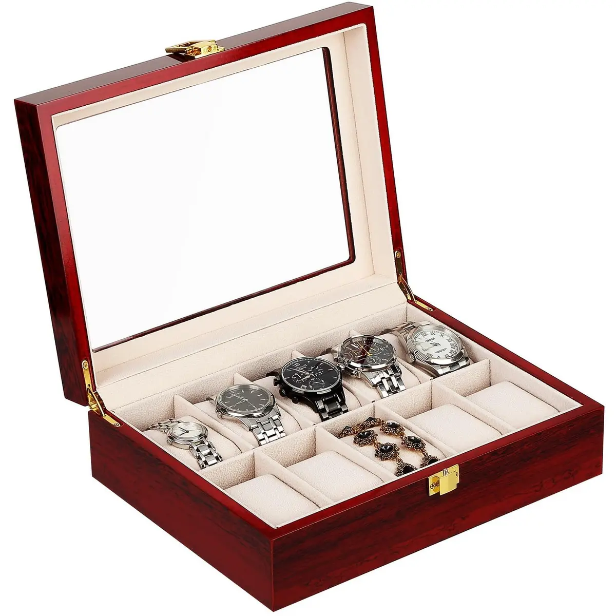 Uten Watch Box 10 Slots | Solid Wood Jewelry Organizer for Men & Women - main product image