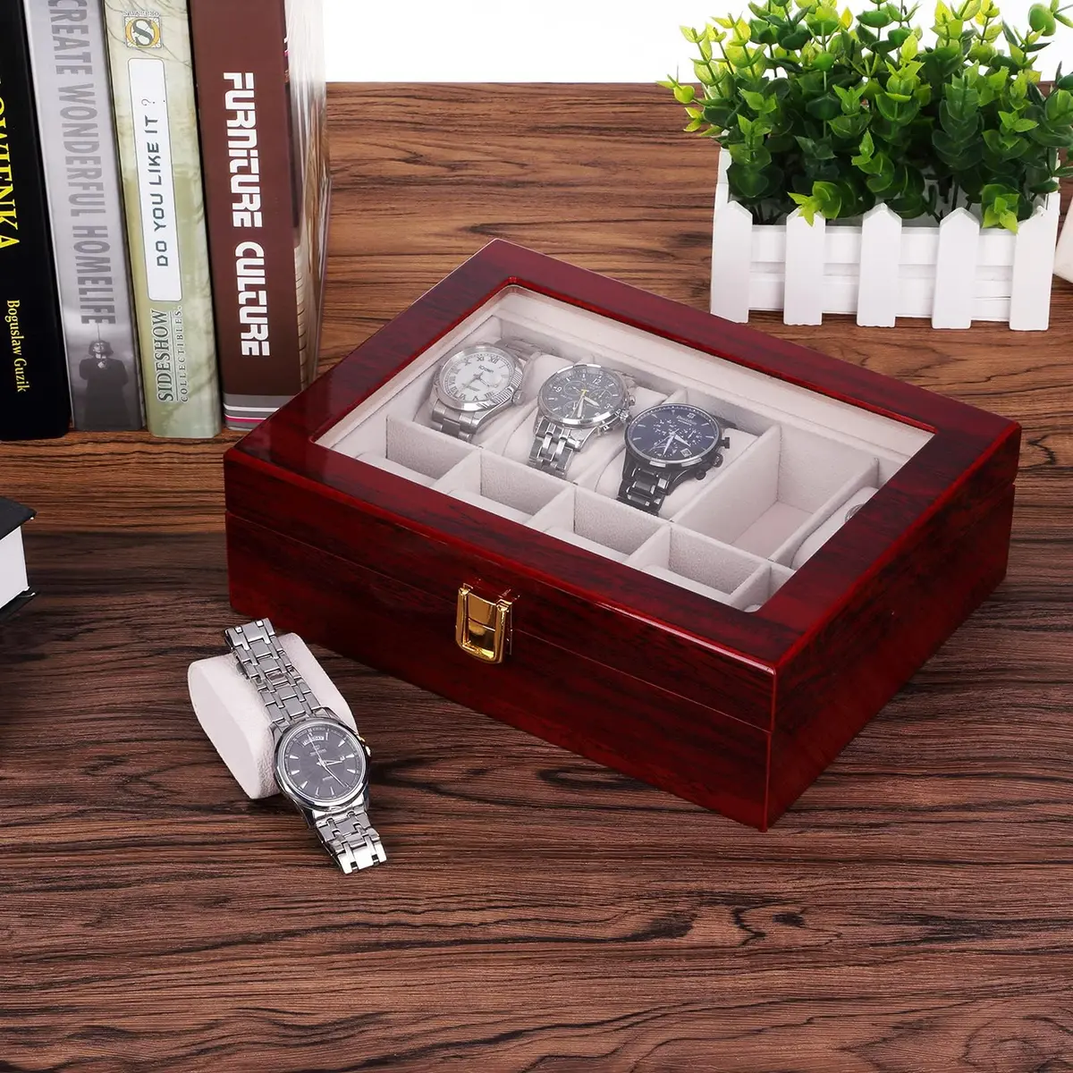 Uten Watch Box 10 Slots | Solid Wood Jewelry Organizer for Men & Women - view 5