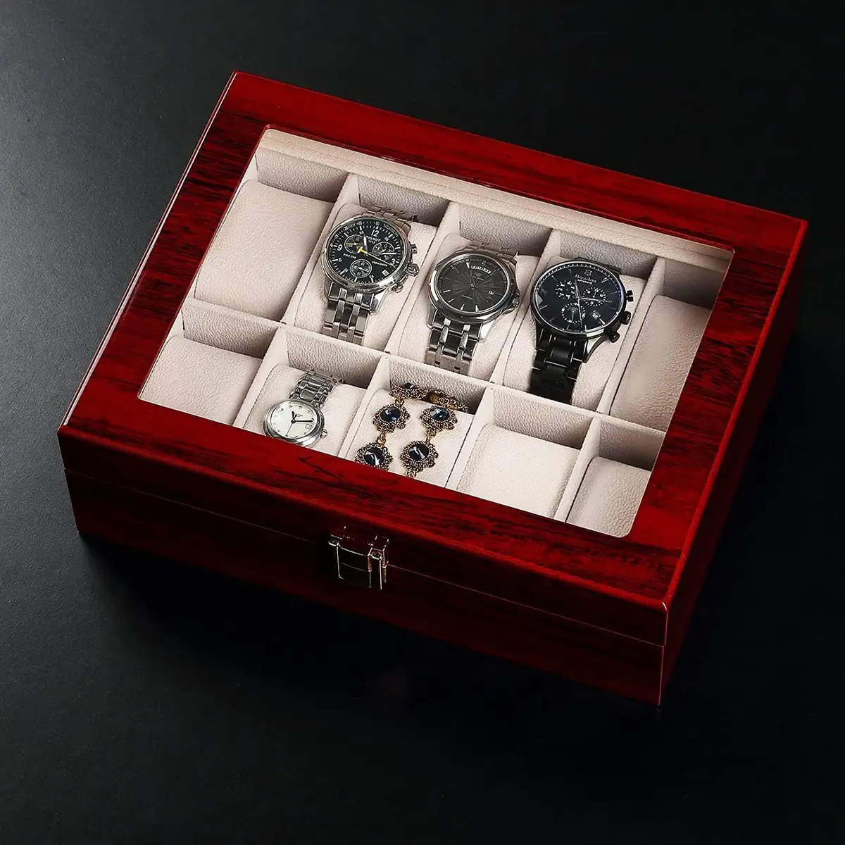 Uten Watch Box 10 Slots | Solid Wood Jewelry Organizer for Men & Women - view 2