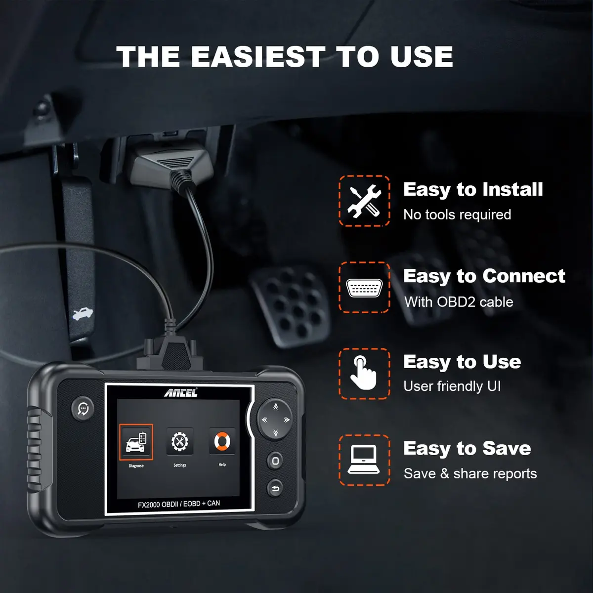 ANCEL FX2000-US OBD2 Scanner, 4-System Car Diagnostic Tool with Live Data | Deep Vehicle Diagnostics for DIY Drivers - view 8