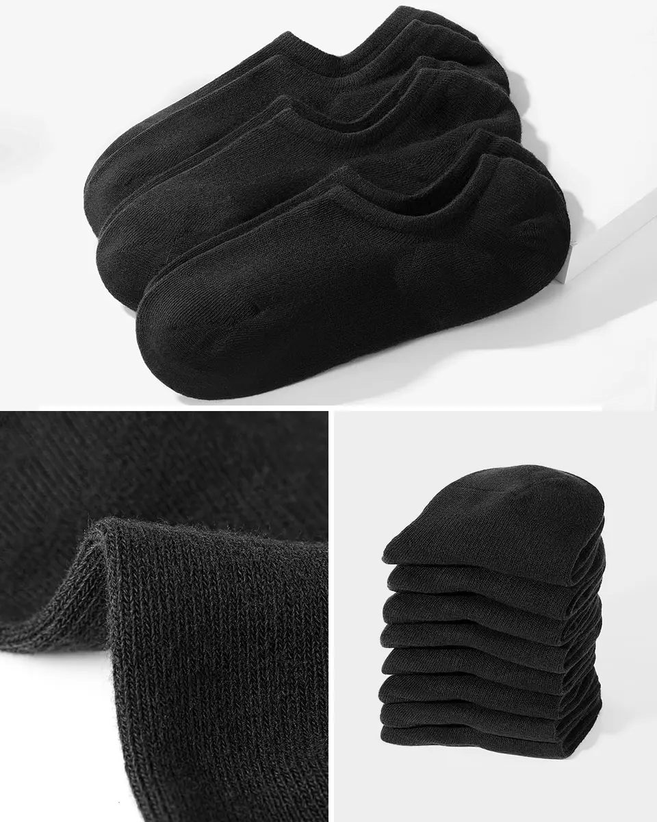 IDEGG Men No Show Low Cut Casual Athletic Socks 8 Pairs | Non-Slip Grip, Breathable Cotton Blend - view 6
