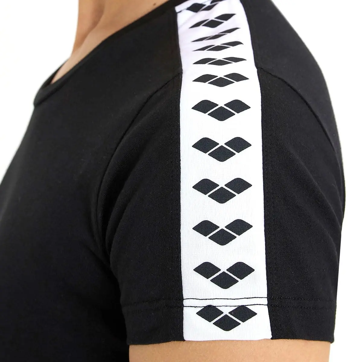 ARENA Women's Team T-Shirt XX-Small Black/White/Black | Slim Fit Cotton Casual Tee for Beach & Gym - view 5