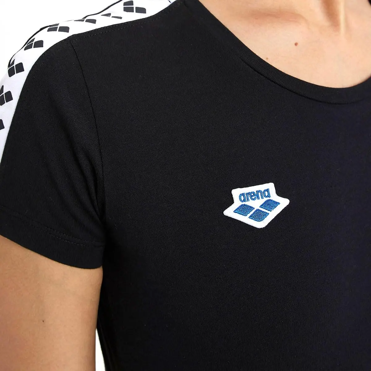 ARENA Women's Team T-Shirt XX-Small Black/White/Black | Slim Fit Cotton Casual Tee for Beach & Gym - view 4