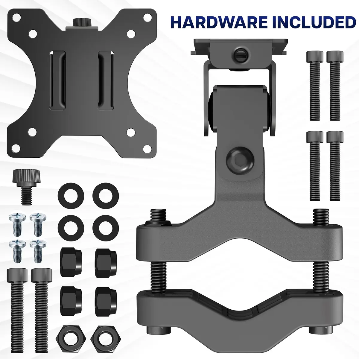 VIVO Steel Universal Bracket Pole Mount with Removable VESA Plate, Fits 13-30 inch Screens, 10 kg Capacity | Full Motion Articulation - view 9