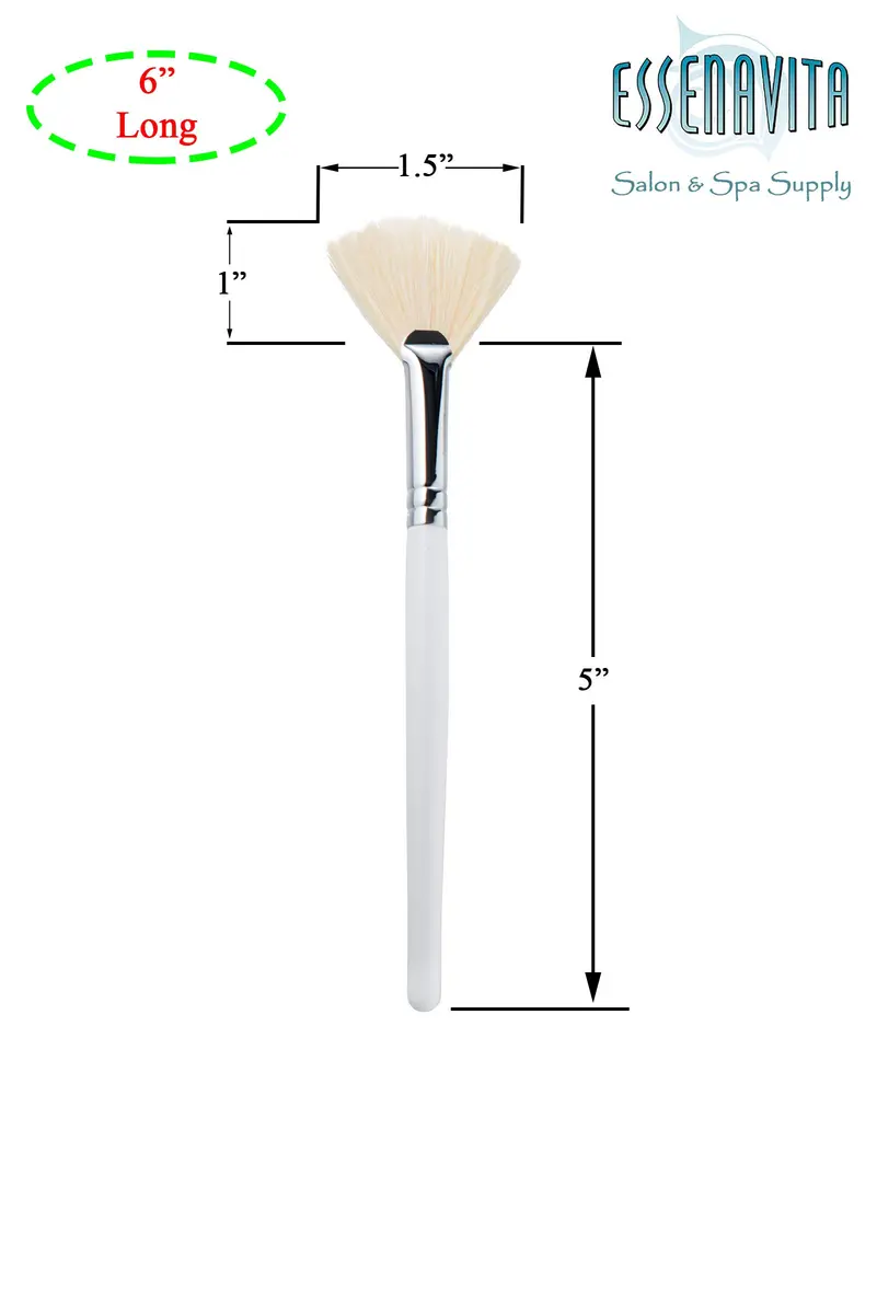 essenavita 6-Piece Fan Mask Brush Set – Natural Boar & Synthetic Fan Brushes for Facial Masks, Peels & Skincare Application - view 4