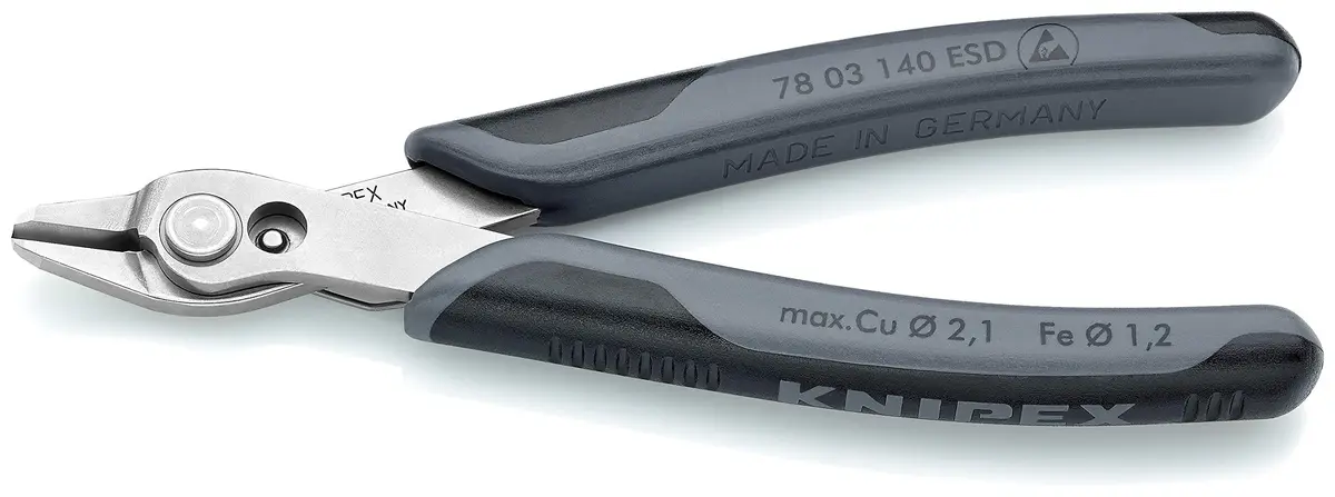 KNIPEX 78 03 140 ESD Super Knips 5.5-Inch | Precision Electronics Pliers with ESD Handles - main product image