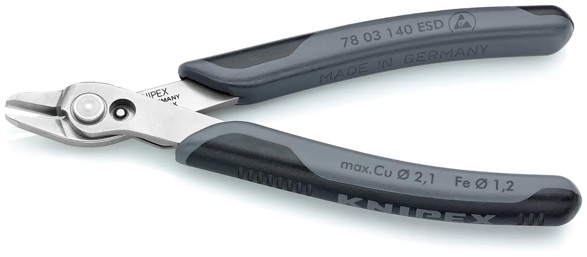 KNIPEX 78 03 140 ESD Super Knips 5.5-Inch | Precision Electronics Pliers with ESD Handles - view 2